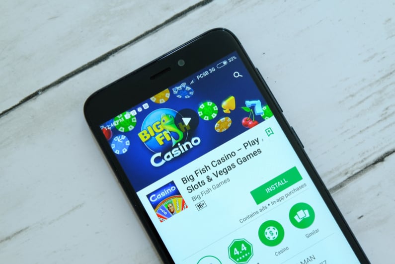 Big Fish Casino on smartphone screen